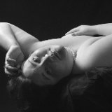 AISD09 04777r  "Bare Essential" portrait and figurative art photography by Jeff Knowles : black and white, portrait, fine portrait, bare, essential, nude, naked, pure, purity, figurative, adult, child, parent, sibling, pregnancy, maternity, teen, preteen, tween